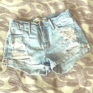 Distressed High Waisted Shorts